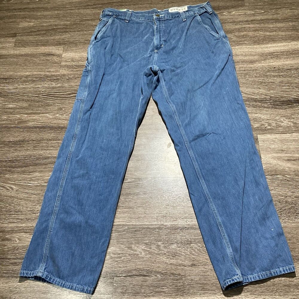 Carhartt Jeans Size 38x32 Medium Wash Straight Leg Dungaree Fit Utility Work